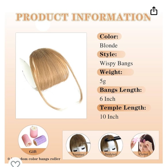 Clip in bangs, new - Picture 2 of 3